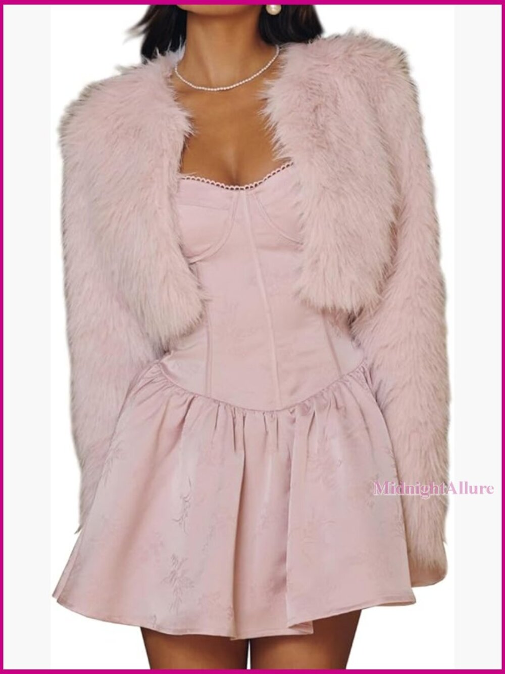 Faux Fur Cropped Jacket Open Front Plush Soft Lightweight Shrug